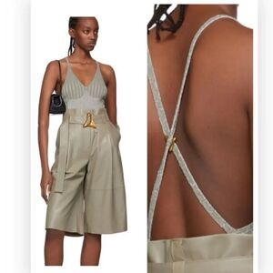 Aeron  Green Viscose Silver Bodysuit Moss $395